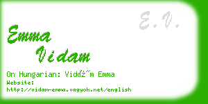 emma vidam business card